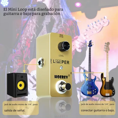 Vista 7 de HOEREV pedal de efectos para guitarra, Loop Looper
