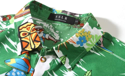 Vista 3 de SSLR - Camisas de Navidad para hombre, manga larga, hawaianas