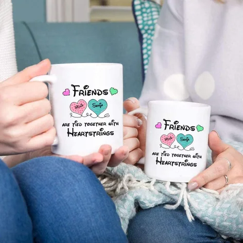 Vista 2 de Se envía al día siguiente, tazas personalizadas de Navidad para mejores amigas, elige 2-6 nombres taza de café de amistad personalizada para mejor