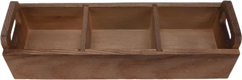 Vista 5 de Wooden 3 Compartment Tea Bag Organizer for Countertop