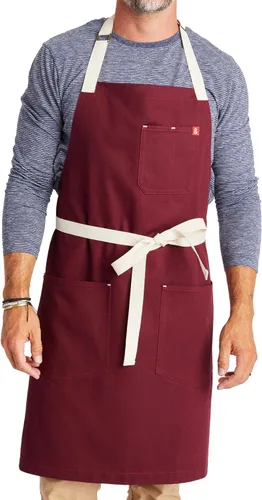 Vista 8 de hedley & bennett Essential Apron - Professional Chef Apron with Pockets & Adjustable Bib Strap for Cooking & Grilling