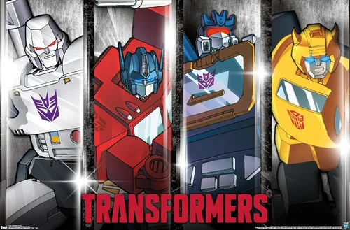 Vista 9 de Trends International Hasbro Transformers - Póster de pared clásico, 14.725 x 22.375 pulgadas, versión enmarcada de madera de granero