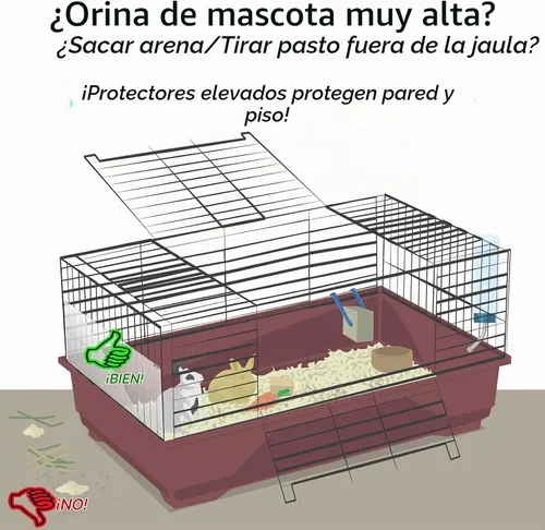 Vista 5 de Oncpcare Paquete de 12 forros de plástico para mascotas de 14 x 6 pulgadas para jaula de conejo, protector de orina transparente, forro lateral