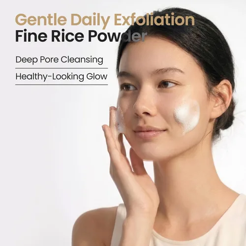Vista 4 de SKINFOOD - Espuma de arroz para uso diario, 5.07 onzas líquidas, limpiador facial hipoalergénico de salvado de arroz microfino, exfoliante facial