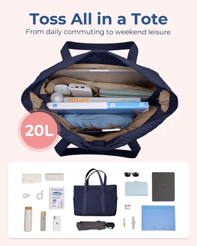 Vista 3 de BAGSMART Bolsa grande para mujer, bolsa de hombro de viaje con asa superior con hebilla para esterilla de yoga para gimnasio, trabajo, viajes