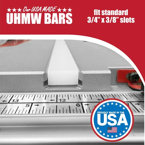 Vista 3 de Barra fresada de precisión UHMW 3/4" X 3/8" X 36" para plantillas, accesorios o ranuras de inglete