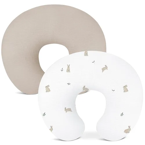 Vista 15 de Fundas de almohada de lactancia, funda de muselina para almohadas de lactancia, cómodas para bebés niñas y niños (beige)