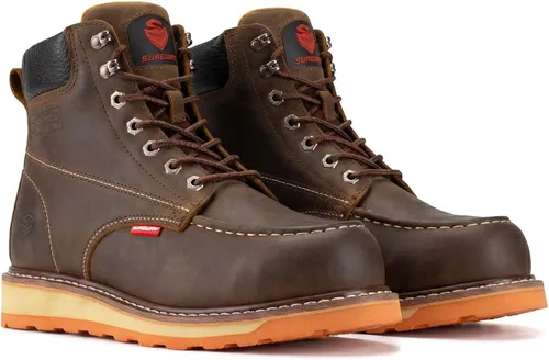 Vista 12 de SUREWAY Men's Heavy Duty Wedge Moc Toe Work Boots Soft/Composite/Steel Toe