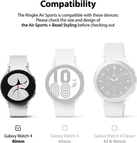Vista 2 de Ringke [Deportes aéreos + estilo bisel] Compatible con Samsung Galaxy Watch 4 de 1.575 pulgadas, funda flexible de poliuretano termoplástico a