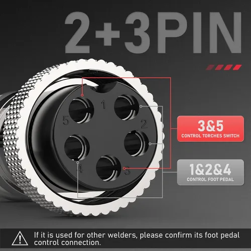 Vista 5 de YESWELDER Pedal de soldadura TIG, pedal de control de amplificador, compatible con TIG-200P ACDC TIG-205P YWT-200DC y otras máquinas con control