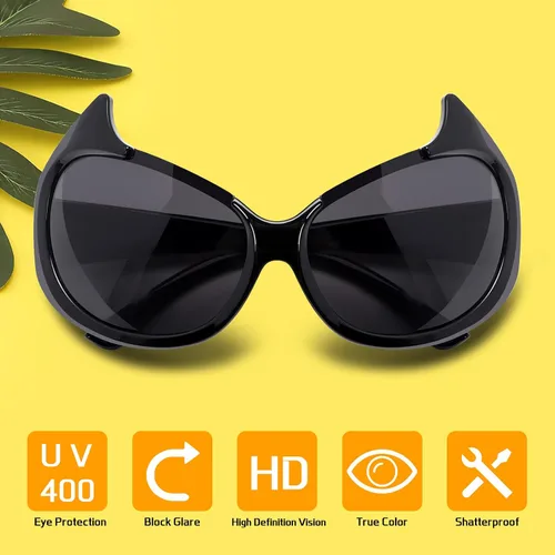 Vista 5 de BOTEN Gafas de sol de gran tamaño para mujer, lindas gafas de sol envolventes de moda, gafas de sol Y2k de moda