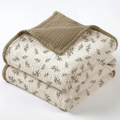Vista 17 de lulumoon Manta de muselina neutra para bebé, ropa de cama de algodón transpirable para cuna para niños pequeños, 4 capas suaves y ligeras