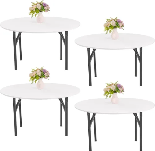 Vista 11 de Mantel redondo de elastano para mesa, 4 piezas, elástico, ajustable, lavable, protector de mesa para interiores y exteriores (negro)