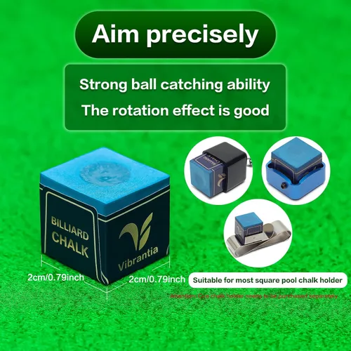 Vista 10 de Pro Billiard Pool Cue Chalk 12 Cubes Low Dust for Snooker 8-Ball Tournament Standard Billiard Chalk, Super Dense Low Dust Formula, 12 Cubes with