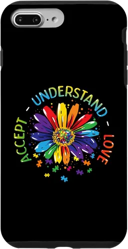 Vista 9 de Funda para iPhone 11 con diseño de flores ASD y arcoíris para concienciación sobre el autismo