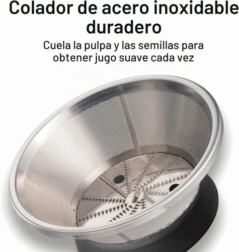Vista 6 de Hamilton Beach HealthSmart Máquina Exprimidora, Extractor Centrífugo Compacto, Canal de Alimentación de 2.4" para Frutas y Verduras, Fácil de Blanco