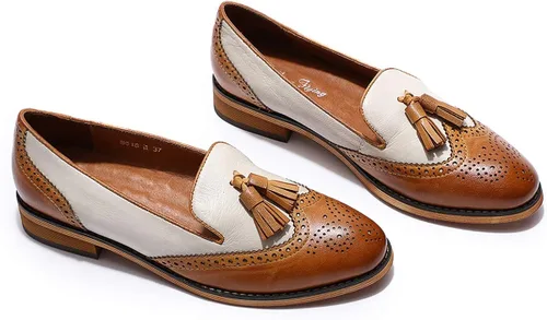 Vista 7 de Mona Flying - Mocasines de cuero planos informales para mujer