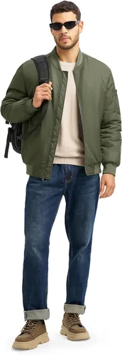 Vista 7 de TBMPOY Men's Winter Bomber Jacket Warm Fall Casual Flight Windbreaker Padded Coats Full Zip Stylish Varsity