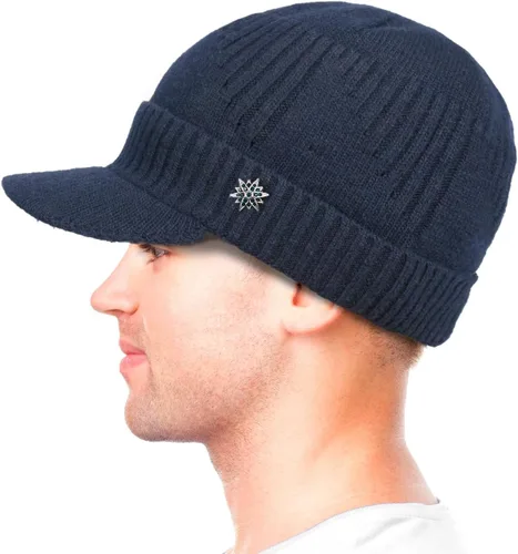 Vista 39 de Dahlia Gorro para hombre con visera - lana, sombrero de invierno con borde, forro polar