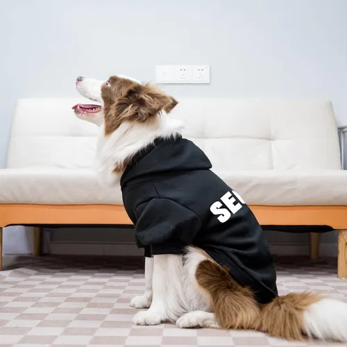 Vista 8 de EXPAWLORER Sudadera con capucha para perro, suave y cálida con agujero para correa, disfraz de Halloween para perros de invierno y otoño, ropa