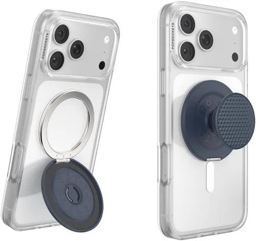 Vista 12 de PopSockets Agarre Kick-Out para MagSafe, Kickstand- Knurl Gunmetal Moleteado Gunmetal