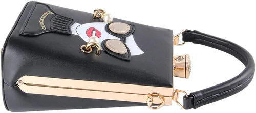 Vista 7 de KUANG! Women Novelty Lady Face Shoulder Bags Funky PU Leather Top Handle Satchel Handbags Clutch Purse for Women