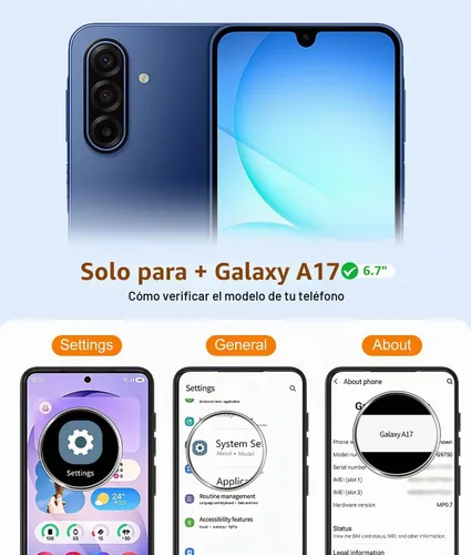 Vista 2 de Gritup for Samsung Galaxy A17 Phone Case, Fit for Magsafe, Black Negro