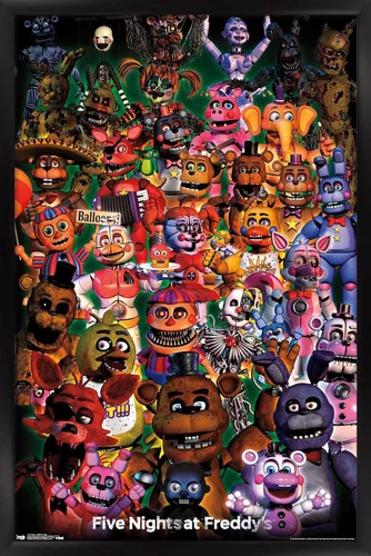 Vista 9 de Trends International Five Nights at Freddy's - Póster de pared Ultimate Group, 14.725 x 22.375 pulgadas, versión enmarcada de madera de granero
