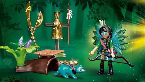 Vista 2 de Playmobil Paquete de iniciación Hada Caballero con juguete de mapache