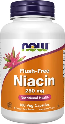 Vista 9 de NOW Suplementos, Niacina (Vitamina B-3) 250 mg, Sin Enrojecimiento, Salud Nutricional, 90 Cápsulas Vegetales