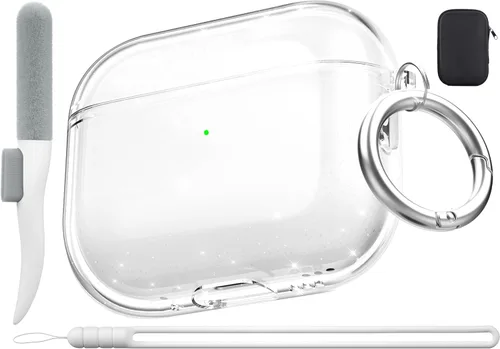 Vista 10 de Funda de protección contra caídas para AirPods Pro 2 con kit de limpieza B-Negro