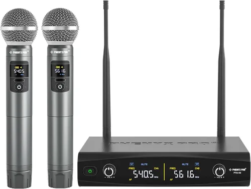 Vista 2 de Phenyx Pro Sistema de micrófono inalámbrico UHF PTU-52 Bundle con cable de serpiente XLR de 10 pies