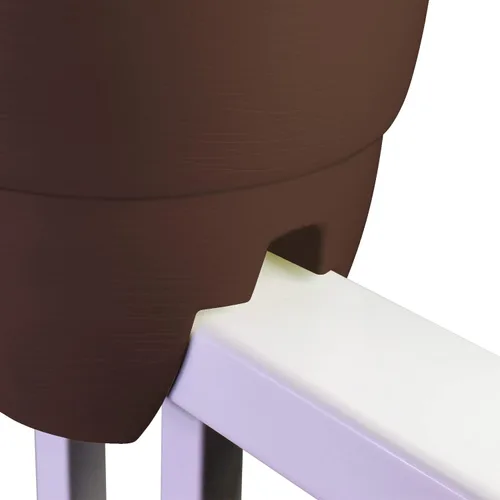 Vista 5 de Emsco Group Bloomers - Maceta de barandilla con agujeros de drenaje, maceta de resina resistente a la intemperie de 24 pulgadas, marrón, plástico