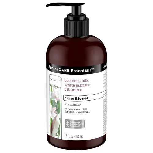 Vista 3 de ApotheCARE Essentials The Mender Acondicionador reparador de cabello dañado, leche de coco, jazmín blanco, vitamina E, 12 onzas