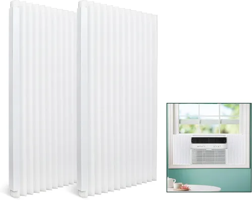 Vista 8 de Flehomo Paneles de espuma de aislamiento de aire acondicionado para ventana, kit de paneles laterales de CA, 17 pulgadas de alto x 9 pulgadas de Gris