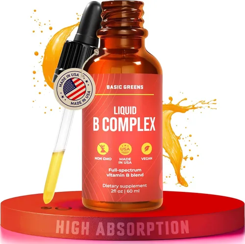 Vista 8 de Vitamina B Complex Liquid Drops Vegan – Fórmula sublingual extra fuerte, maximiza la absorción y aumenta la energía – B1, B2, B3, B5, B6, B7, B9