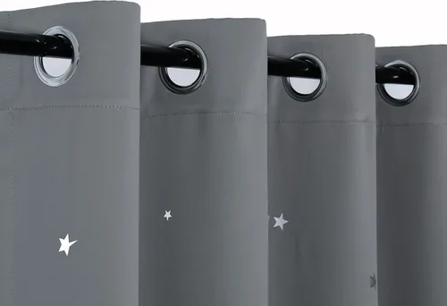 Vista 6 de Anjee Cortina opaca con diseño de estrellas.