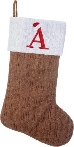 Vista 88 de Medias de Navidad personalizadas de 19 pulgadas con iniciales bordadas, medias de Navidad de punto negro para decoraciones de vacaciones familiares