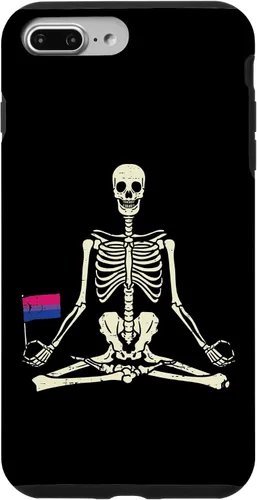 Vista 11 de Funda de regalo para iPhone 13 Pro Skeleton Yoga Namaste Bisexual Pride Flag Yogi LGBTQ Bi