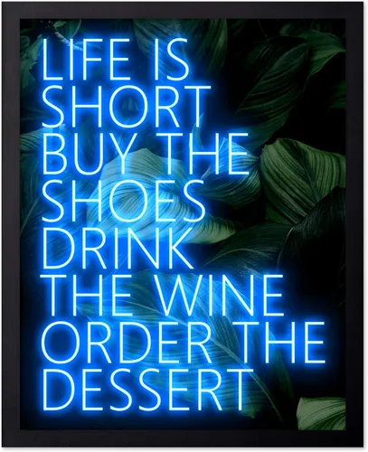 Vista 78 de Poster Master Life Is Short - Póster con texto en inglés "Buy the Shoes", impresión motivacional, arte neón, arte moderno, regalo para hombres