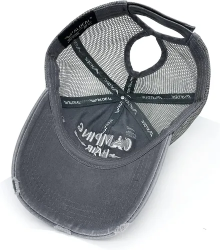 Vista 4 de Gorro de béisbol bordado divertido para hombres y mujeres, con coleta de caballo