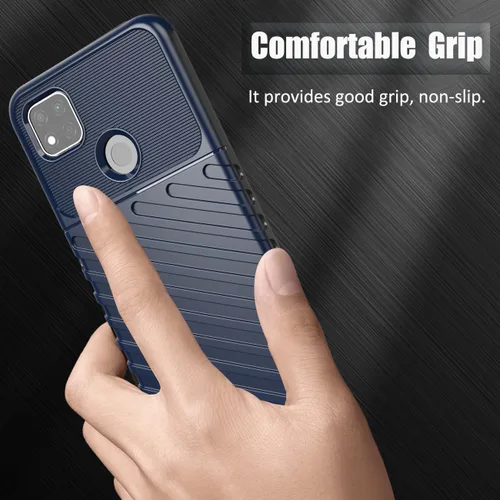 Vista 5 de Funda de teléfono para Redmi 9C/Redmi 10A/Redmi 9C NFC/Redmi 9 Activ/Poco C31 Funda con protector de pantalla, fibra de carbono a prueba de golpes