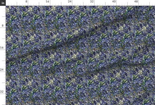 Vista 2 de Tela Spoonflower – Van Goghs púrpura flores flores flores iris azul impreso en tela de gasa por The Yard – costura moda vestidos decoración del hogar