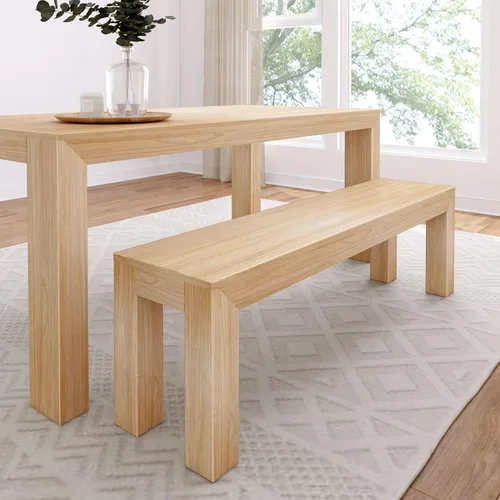 Vista 15 de Plank+Beam Mesa de comedor de 48 pulgadas, mesa de cocina de madera maciza de 48 pulgadas, mesa de comedor rectangular para comedor, oficina
