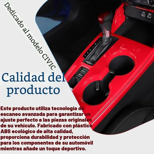 Vista 5 de MUXEE Marco de Consola Central Civic de 11ª Generación Cubierta de Panel de Cambio de Marchas Trim para Honda Civic 2022 2023 2024 2025 2026 - ABS