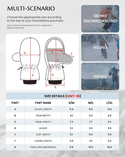 Vista 4 de Caracaleap Guantes de esquí de invierno para hombres y mujeres para clima frío, guantes de snowboard cálidos, guantes impermeables para deportes