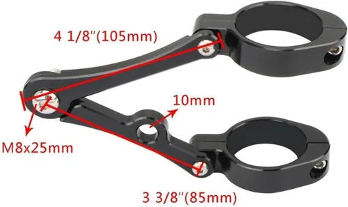 Vista 2 de BEUTEE Soporte de montaje para faros delanteros de motocicleta 1.457-1.614 in, 1.929 in, 2.126 in, soporte de tubo de horquilla negro compatible