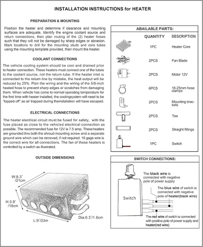 Vista 8 de XuSha Calentador de ventilador universal de 8000 BTU, 4 puertos, 12 voltios, calentador de aire, diésel, portátil, de bajo perfil, calentador