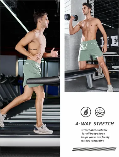 Vista 4 de NORTHYARD Pantalones cortos deportivos para correr para hombre, 5 pulgadas, entrenamiento, gimnasio, tenis, 7 pulgadas, de secado rápido