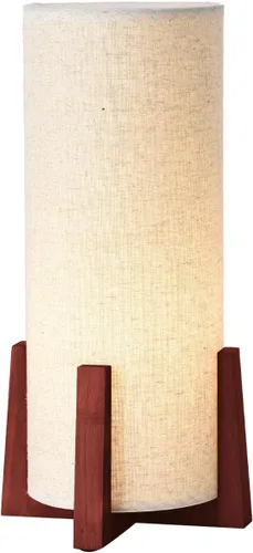 Vista 3 de KUNJOULAM Modernas lámparas de mesa pequeñas, lámpara de mesita de noche con pantalla de tela de lino, lámpara de mesa cilíndrica de 13.9 pulgadas